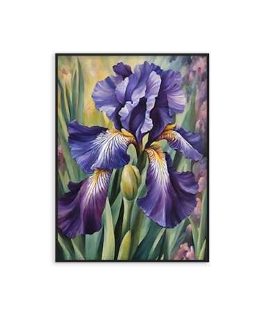 Poster vintage fleur d'iris