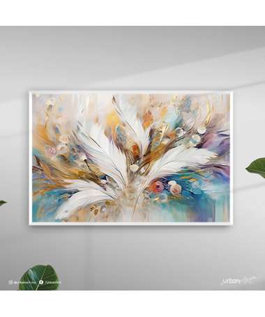 Tableau Nature Art feuilles d'or