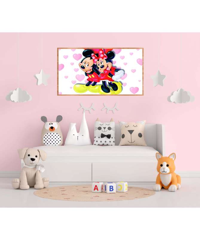 Tableau décoratif Mickey & Minnie Loves