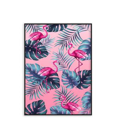 Poster flamant tropical