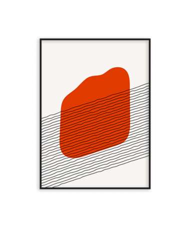Poster art abstrait orange