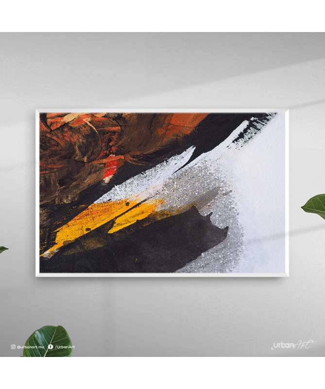 Tableau abstract oil painting - Cadre blanc