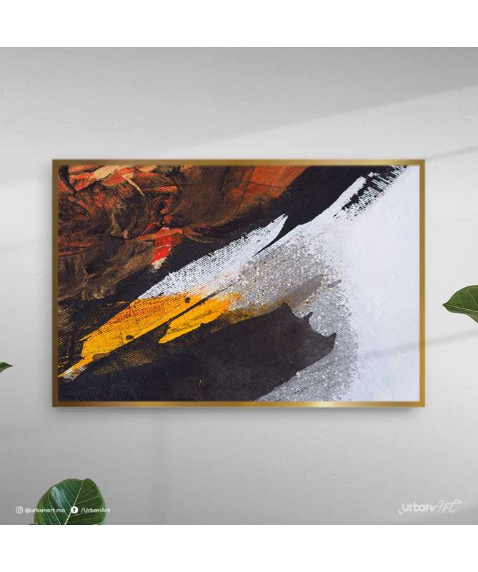 Tableau abstract oil painting - Cadre doré