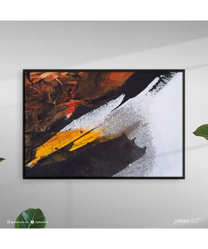 Tableau abstract oil painting - Cadre noir