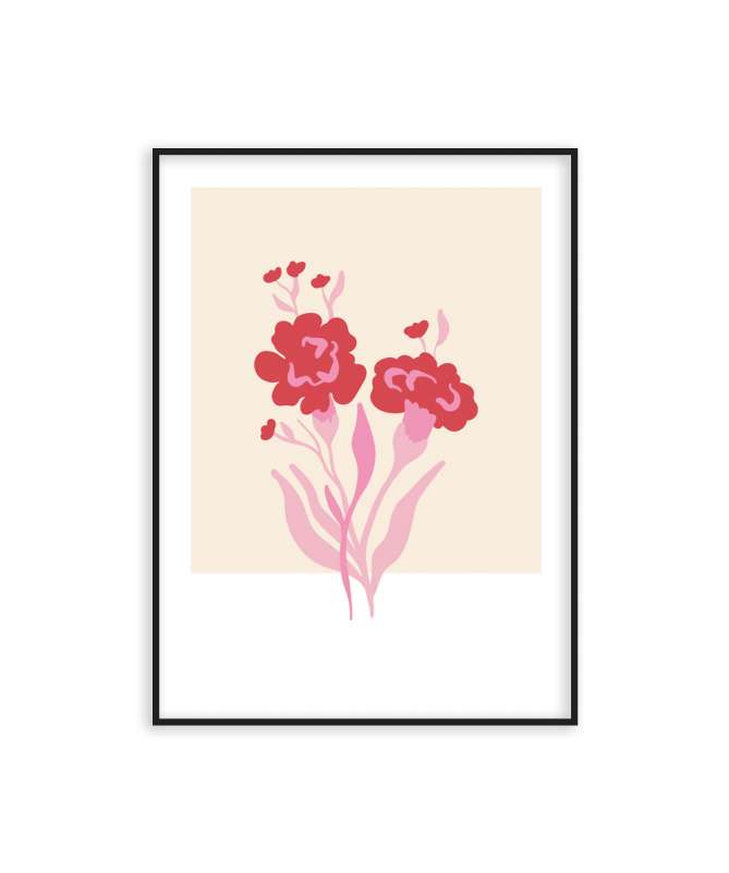 Poster coquelicot en rose