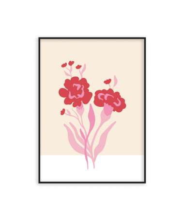 Poster coquelicot en rose