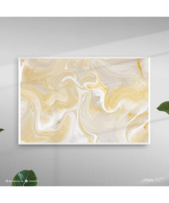 Tableau abstrait aquarelle beige