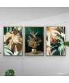 Tableau moderne Green Gold Plant