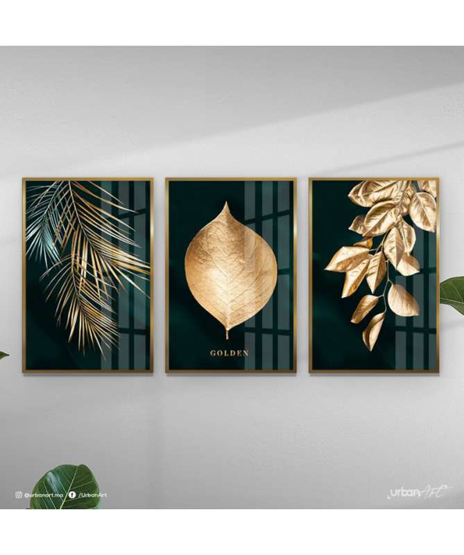 Tableaux décoratifs - Tableau Feuilles d'or abstrait - Décoration