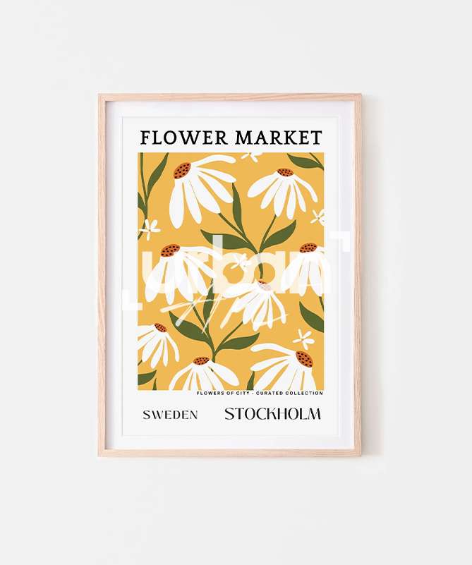 Set Poster Colorful Flower Market
