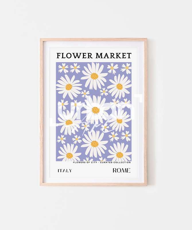 Set Poster Colorful Flower Market