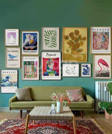 Eclectic gallery wall art