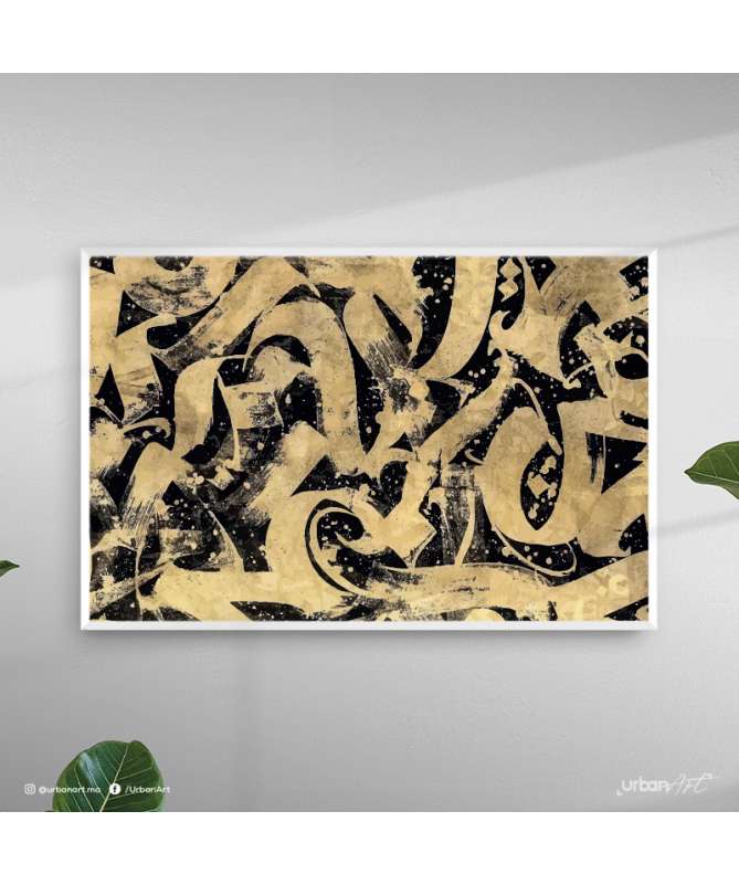 tableau abstrait Black and gold