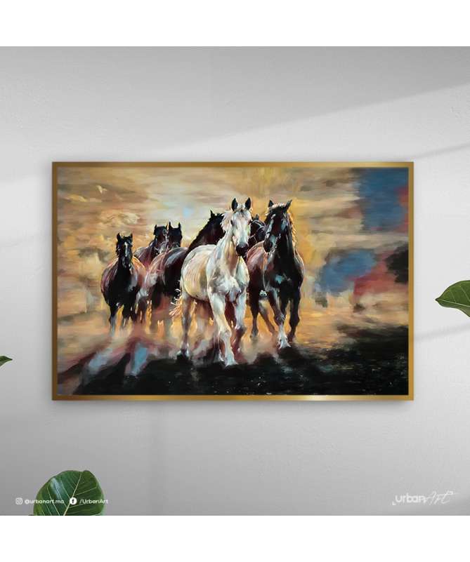 Tableau décoratif chevaux 1952