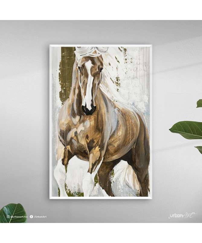 Tableau décoratif Mustang Makarova - Cadre : Blanc