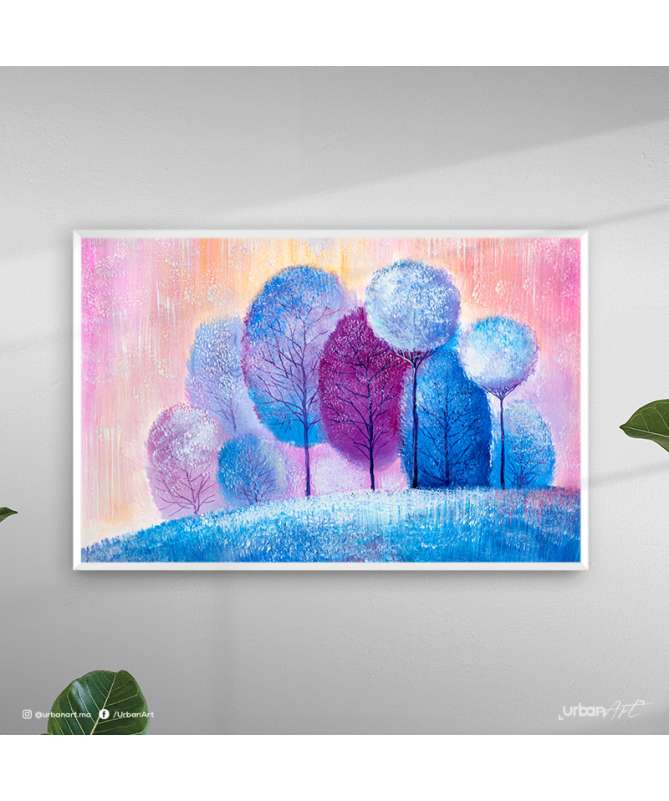 Tableau moderne Winter Colorful forest