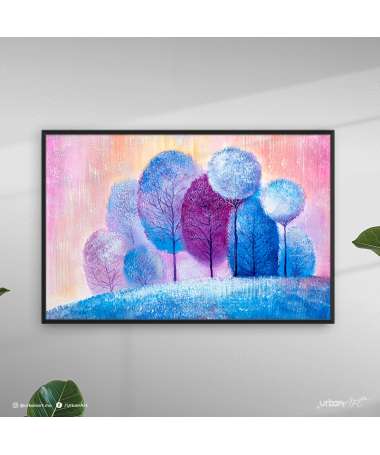 Tableau moderne Winter Colorful forest