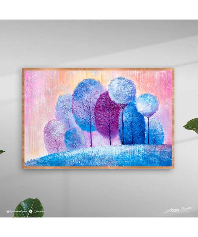Tableau moderne Winter Colorful forest
