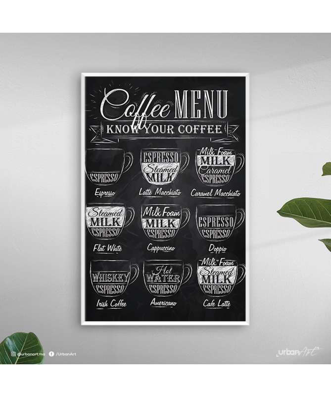 Tableau décoratif coffee menu