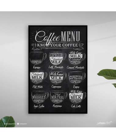 Tableau décoratif coffee menu