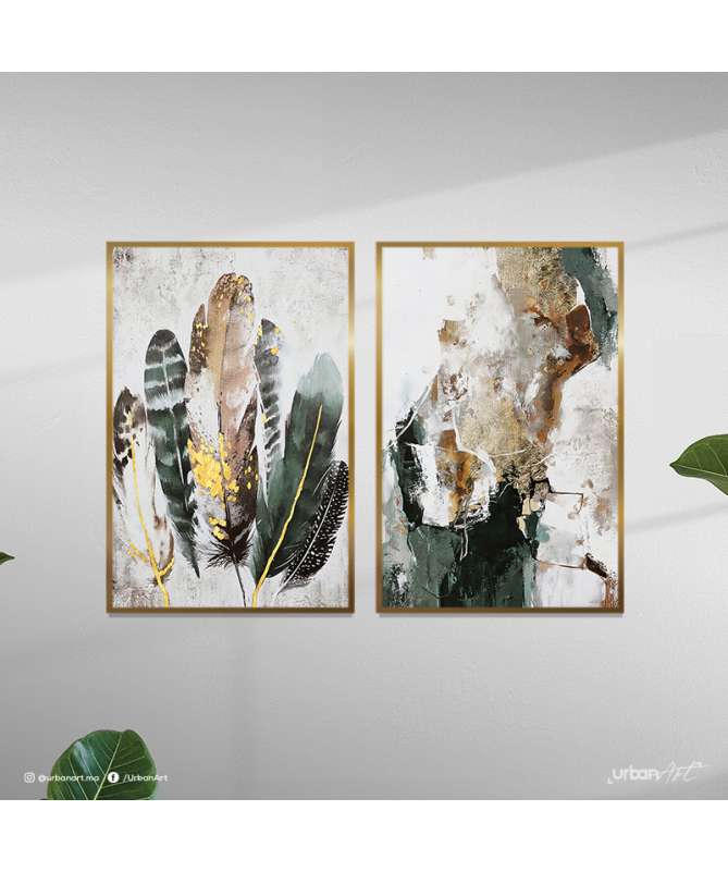 Tableau décoratif Aquarelle vert foncé