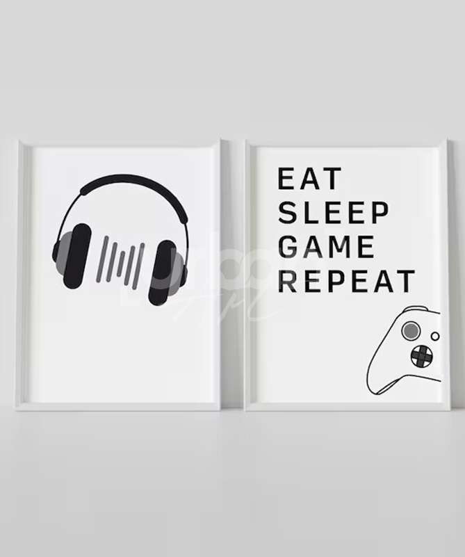 Set Poster Eat , sleep, game, repeat