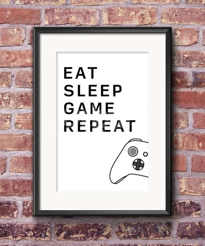 Set Poster Eat, sleep, game, repeat
