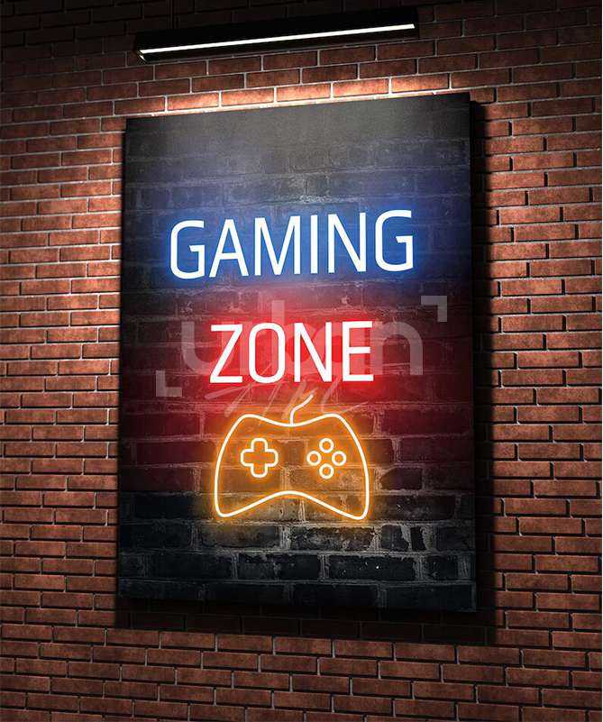 Set Poster Neon Gaming Wall Poster