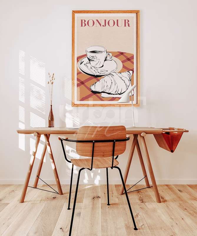 Poster Café français croissant