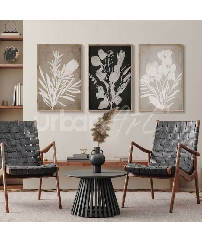 Set Poster Antique Neutral Floral