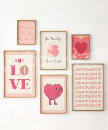 Set Poster Galentines Day Cadeaux