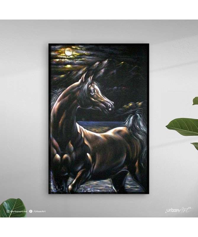 Tableaux Acrylique Cheval Nocturne