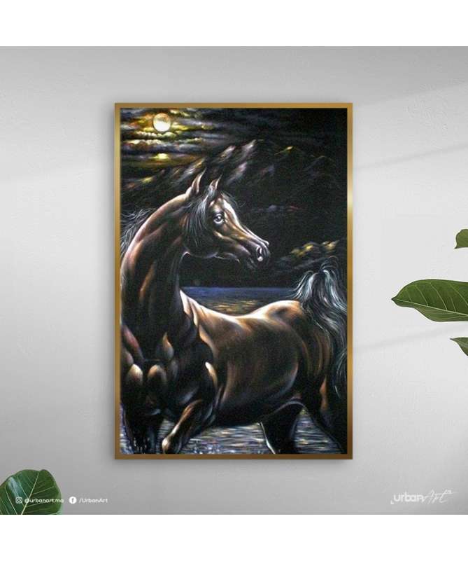 Tableaux Acrylique Cheval Nocturne