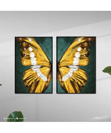 Gold Green Butterfly Wings