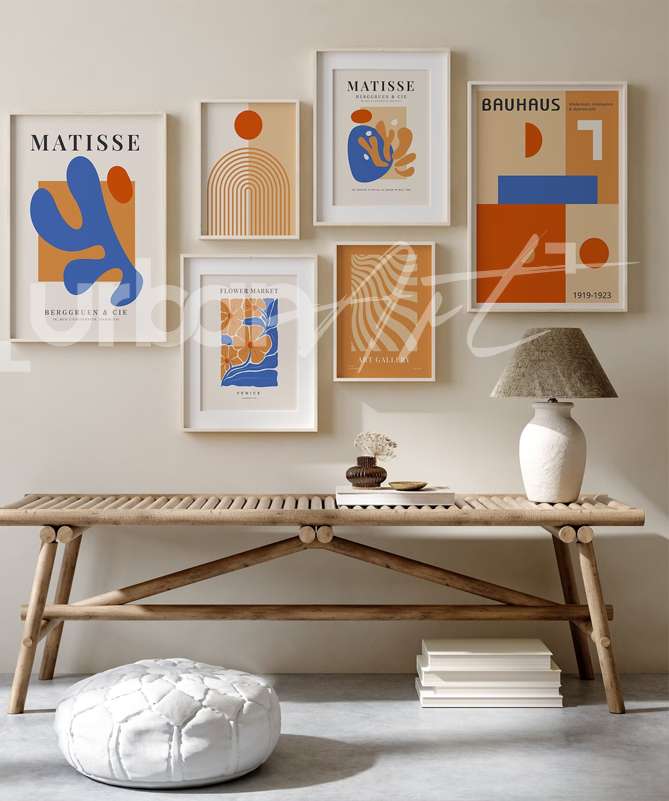 Set Poster Gallery Wall Orange