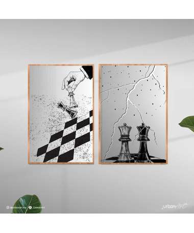 Tableau Moderne -Chess Prints Gallery Wall