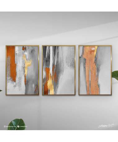 Tableau Abstrait-orange abstraction Triple