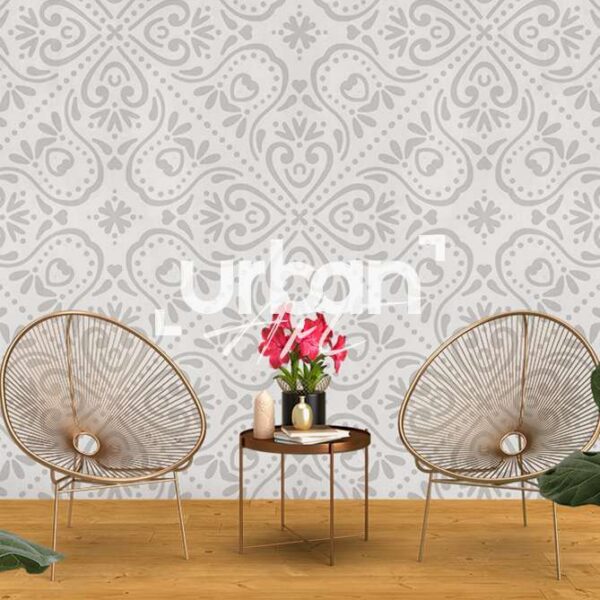 Papier peint arabesques gris