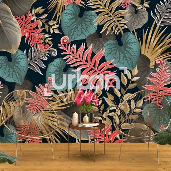 Papier peint jungle feuilles
