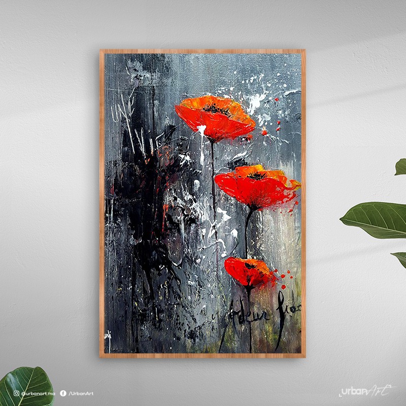 Tableau décoratif Fleures rouges