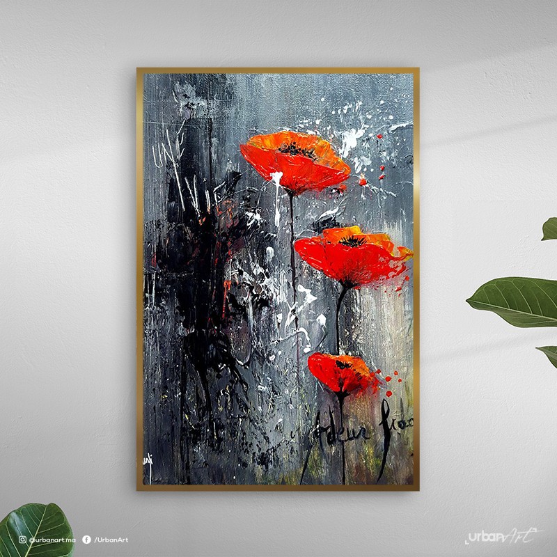 Tableau décoratif Fleures rouges