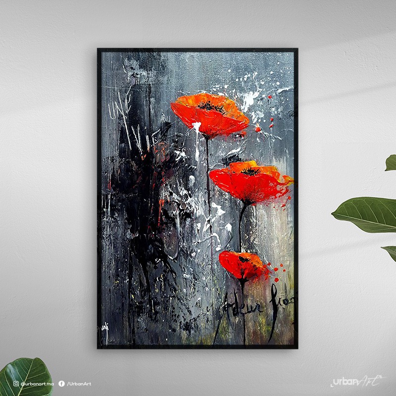Tableau décoratif Fleures rouges
