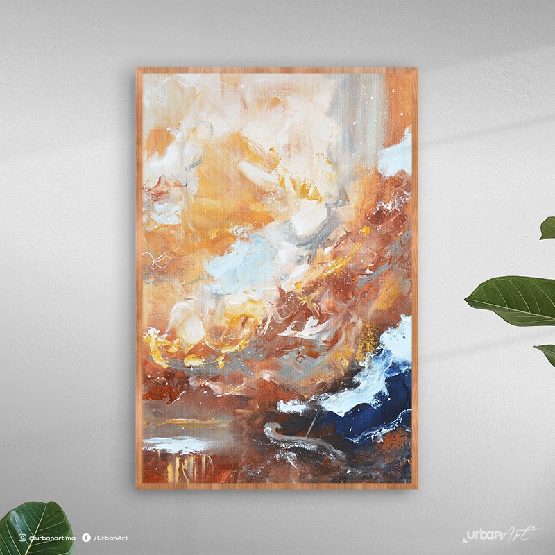 Tableau Abstrait ciel doré