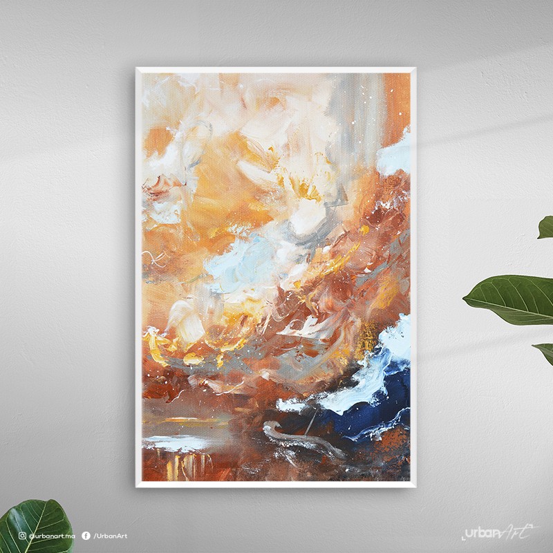 Tableau Abstrait ciel doré