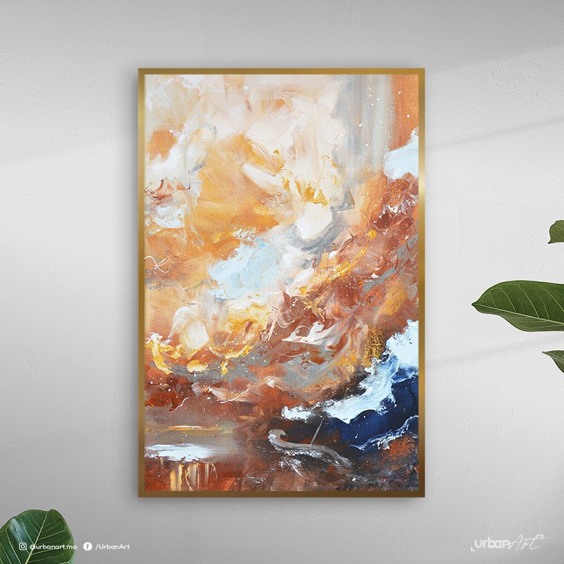 Tableau Abstrait ciel doré