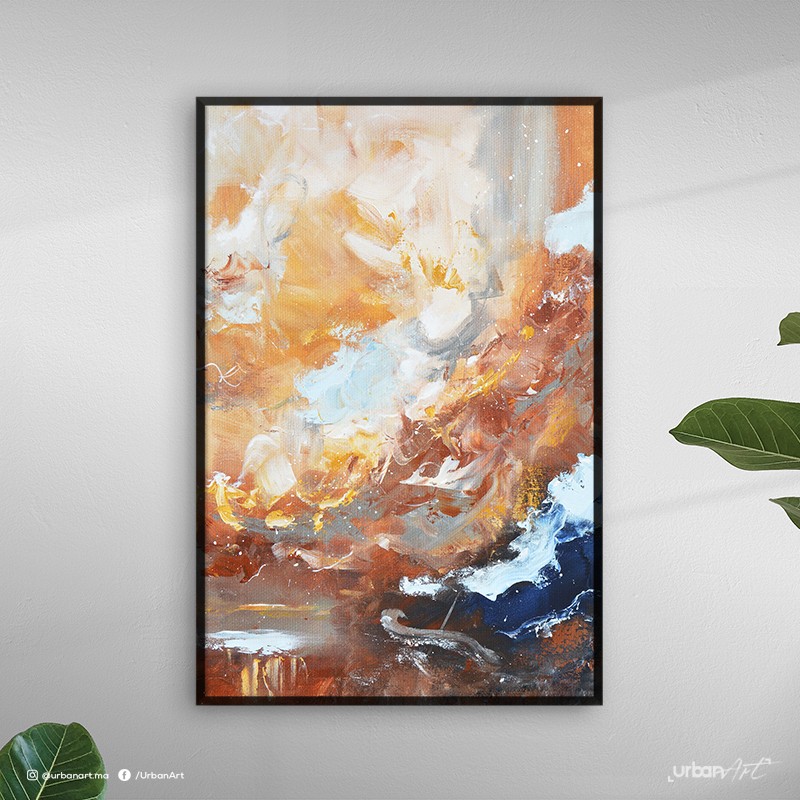 Tableau Abstrait ciel doré