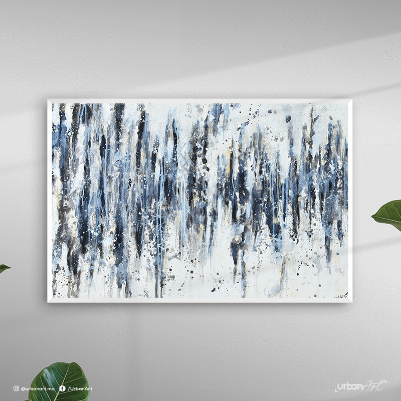 Tableau Abstrait Gris