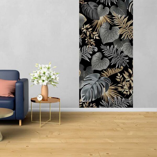 Papier peint feuilles marron