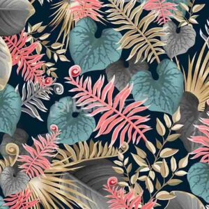 Papier peint jungle feuilles