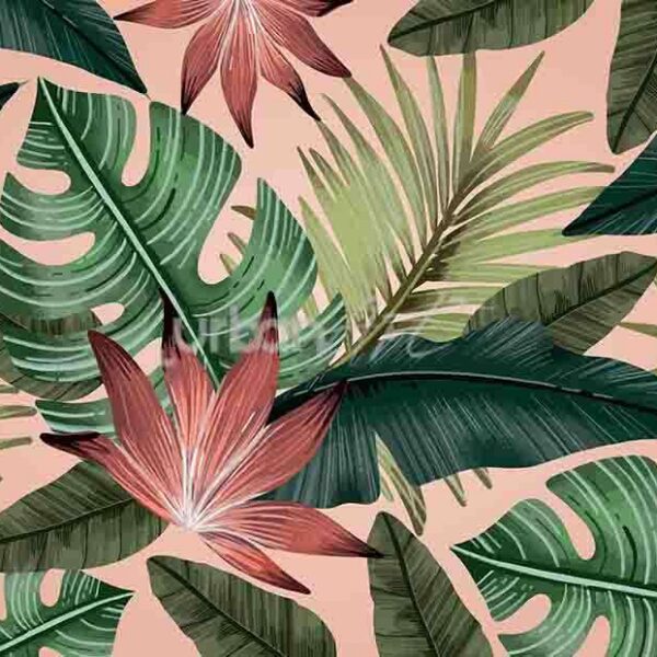 Papier peint feuilles verts